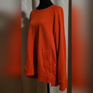 Lilly Pulitzer Luxletic Beach Comber Pullover Ruby Red Gold Zips Size XL